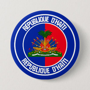 Haiti Round Emblem Button