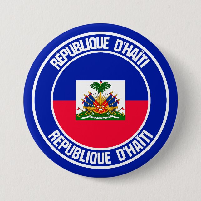Haiti Round Emblem Button (Vorderseite)