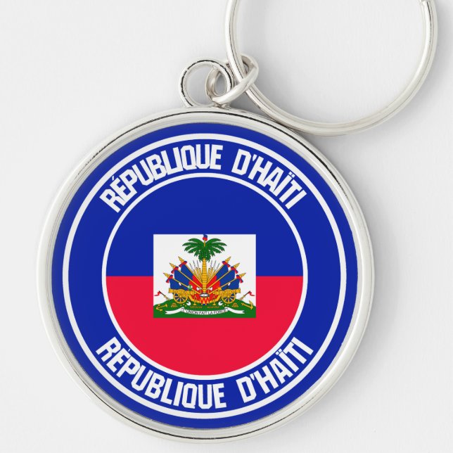 Haiti Round Emblem Schlüsselanhänger (Vorne)