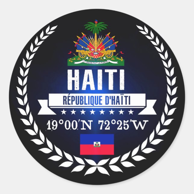 Haiti Runder Aufkleber (Vorderseite)