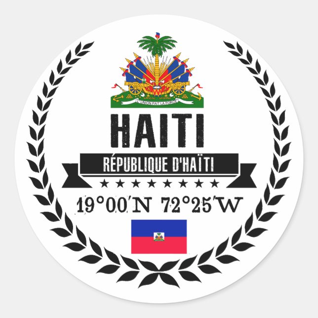 Haiti Runder Aufkleber (Vorderseite)