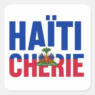 Haïti Schatz - Haitianische Flagge Quadratischer Aufkleber