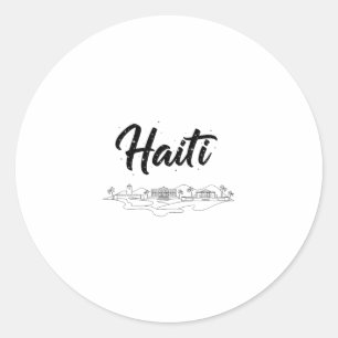 Haiti-Silhouette Reise Urlaub Outfits Runder Aufkleber