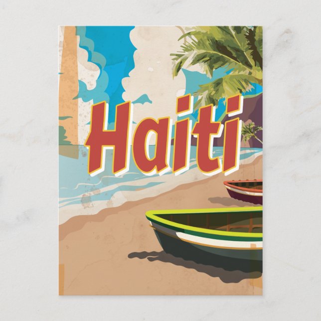 Haiti Vintages Ferienplakat Postkarte (Vorderseite)