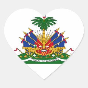 Haiti-Wappen HT Herz-Aufkleber