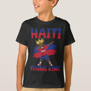 Haiti Young King Haitian Flag Day Melanin for Blac T-Shirt