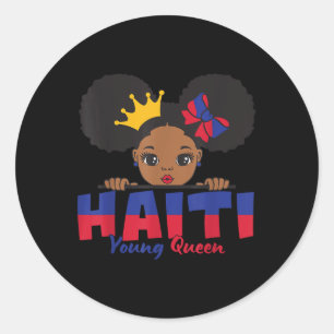 Haiti Young Queen Haitian Flag Tee für Kinder Mela Runder Aufkleber