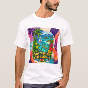 Haiti Zeitgenössisches Karibik-Collage-T-Shirt T-Shirt