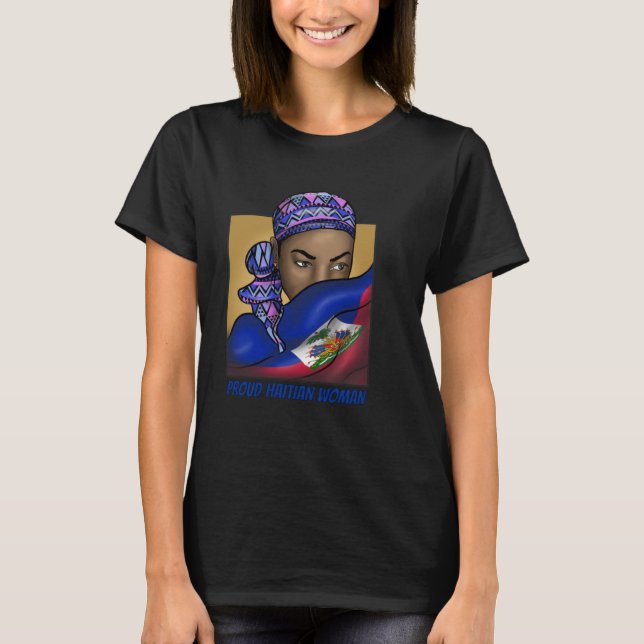 Haitian Flag Day Proud Woman Ayiti Girl Pull T-Shirt (Vorderseite)