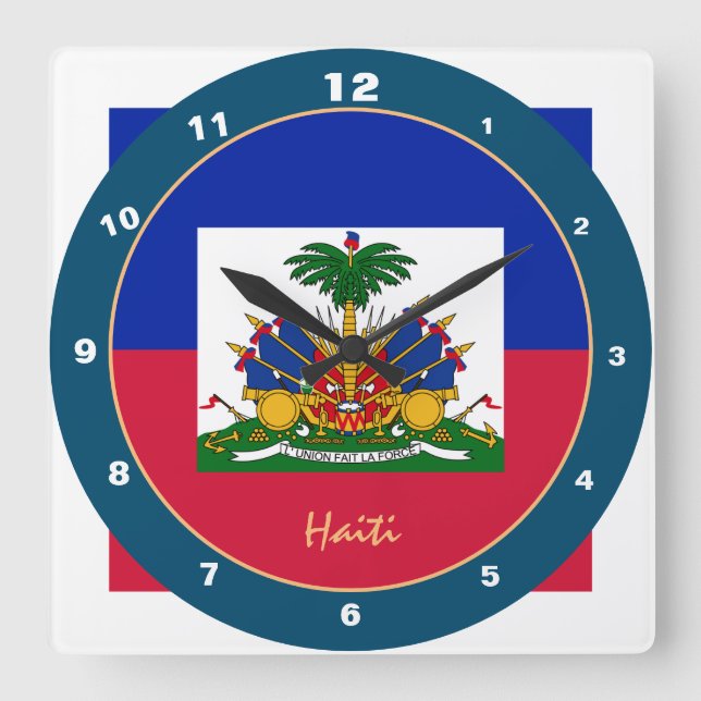 Haitian Flag & Haiti Trendmode /Design Uhr (Vorderseite)
