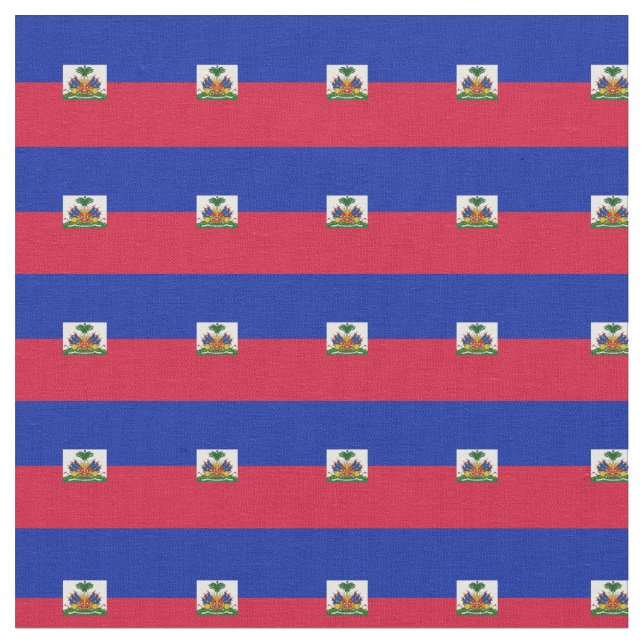 Haitian Flag & Haiti Trendy Fabric /fashion Stoff (Nahaufnahme)