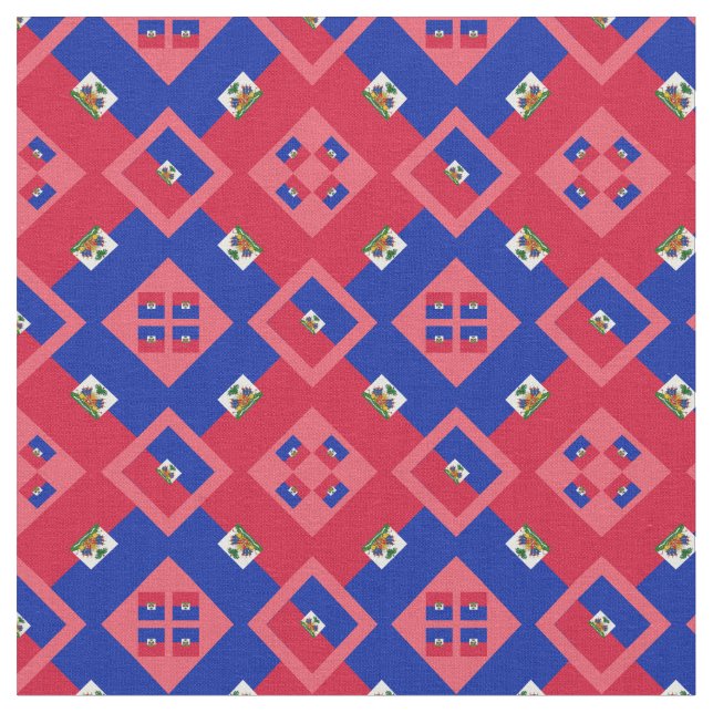 Haitian Flag & Trendy Haiti Fabric fashion PNK Stoff (Nahaufnahme)
