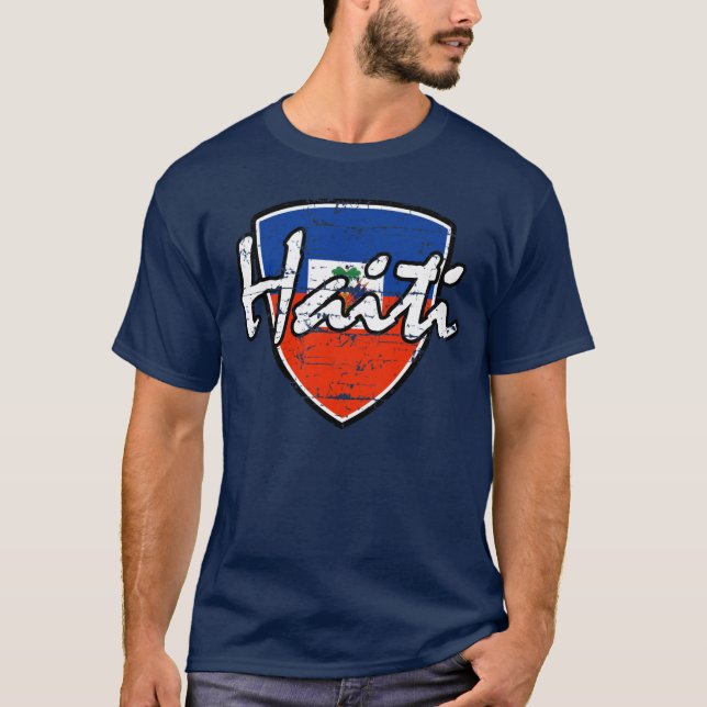 Haitianer beunruhigte Flagge T-Shirt (Vorderseite)