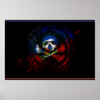 Haitianer Kriegsflagge Poster