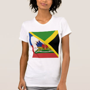 Haitianisch-jamaikanische Flagge   Die Hälfte Jama T-Shirt