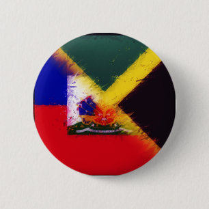 Haitianisch-jamaikanische Lackfahne Haiti Jamaik Button