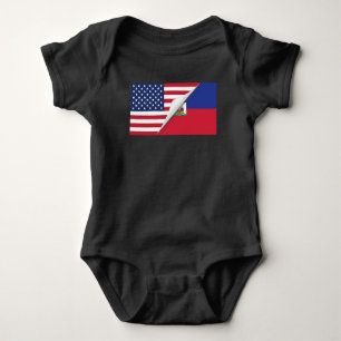 Haitianische amerikanische Flagge Baby Strampler
