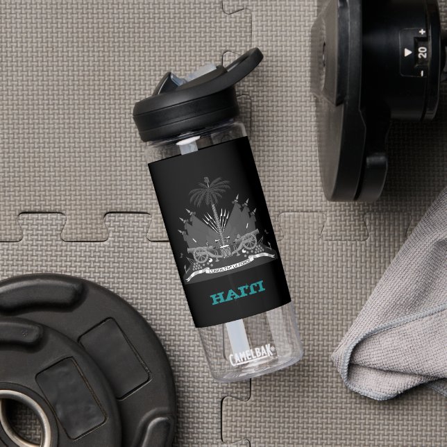 Haitianische Fitness und haitianisches Wappen / Fl Trinkflasche (Fitnessstudio)