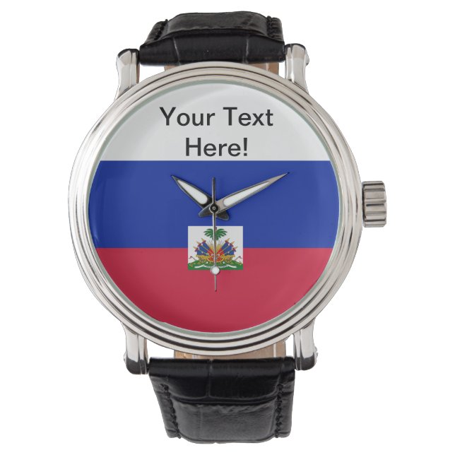 Haitianische Flagge Armbanduhr (Vorderseite)