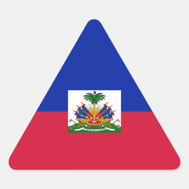 Haitianische Flagge Dreieckiger Aufkleber (Vorderseite)