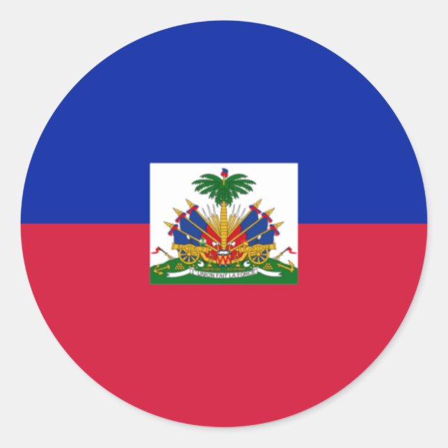 Haitianische Flagge, Flagge Haitis Runder Aufkleber (Vorderseite)