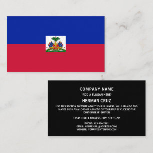 Haitianische Flagge, Flagge Haitis Visitenkarte