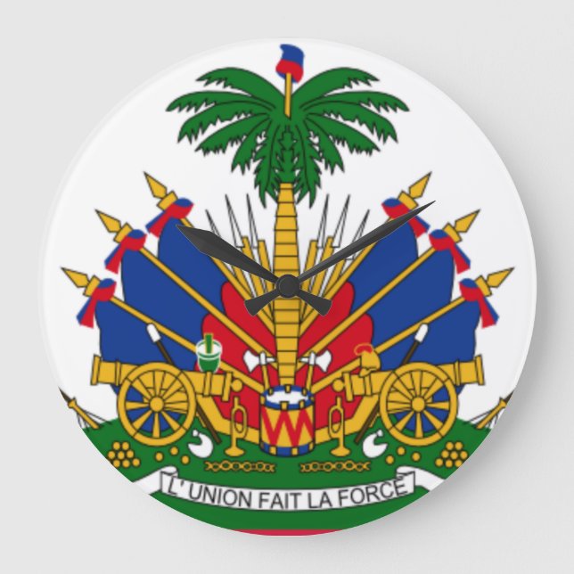 Haitianische Flagge  Große Wanduhr (Vorderseite)