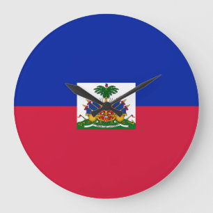 Haitianische Flagge Große Wanduhr