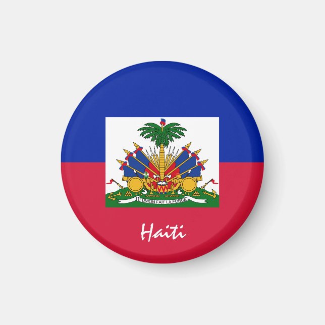 Haitianische Flagge & Haiti - Reise, Urlaub/Sport Magnet (Vorne)