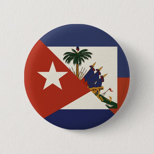 Haitianische Flagge | Haitianischer Kubaner Ayiti  Button (Vorderseite)