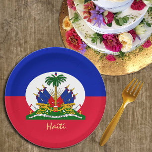 Haitianische Flagge & Haitianisches Party, Geburts Pappteller