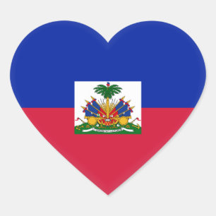 (Haitianische) Flagge Haitis Herz-Aufkleber