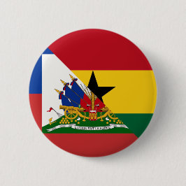 Haitianische Flagge | Half Haiti Ghana Button