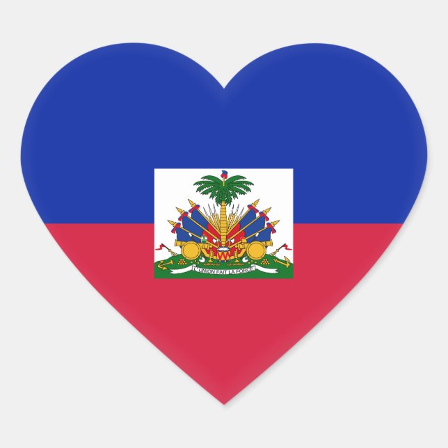 Haitianische Flagge Herz-Aufkleber (Vorderseite)