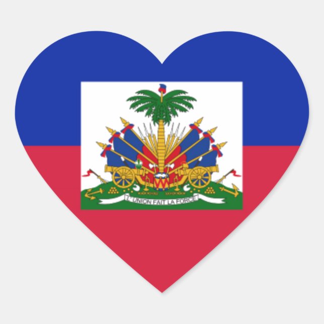 Haitianische Flagge Herz-Aufkleber (Vorderseite)