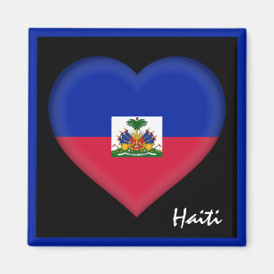 Haitianische Flagge & Herz Haitis Urlaub /Sport Magnet
