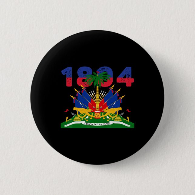 Haitianische Flagge Pride 1804 Unabhängigkeitstag  Button (Vorderseite)
