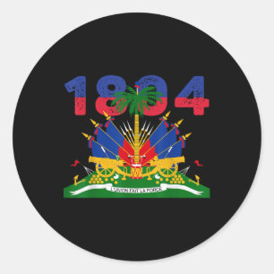 Haitianische Flagge Pride 1804 Unabhängigkeitstag  Runder Aufkleber