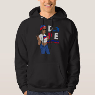 Haitianische Flagge Proud Ayiti Woman Girl Peace 1 Hoodie