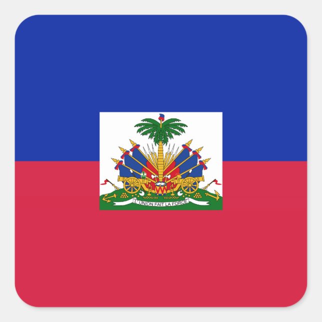 Haitianische Flagge Quadratischer Aufkleber (Vorderseite)