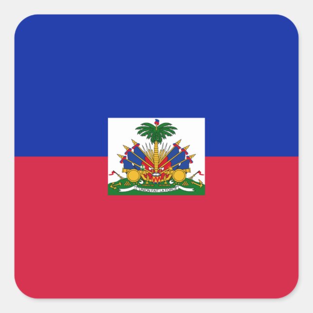 Haitianische Flagge Quadratischer Aufkleber (Vorderseite)