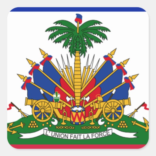 Haitianische Flagge Quadratischer Aufkleber (Vorderseite)