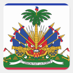 Haitianische Flagge Quadratischer Aufkleber