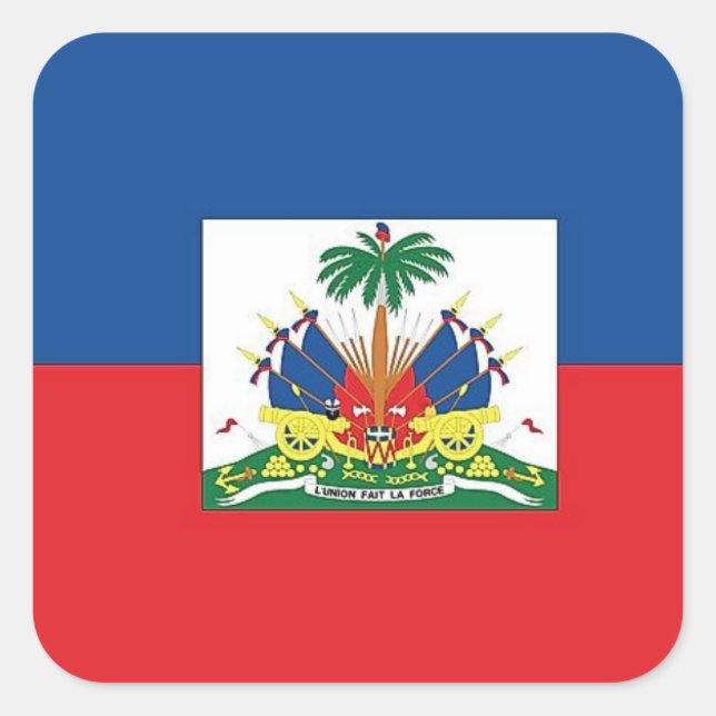 Haitianische Flagge Quadratischer Aufkleber (Vorderseite)