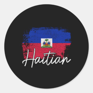Haitianische Flagge - Roots Runder Aufkleber