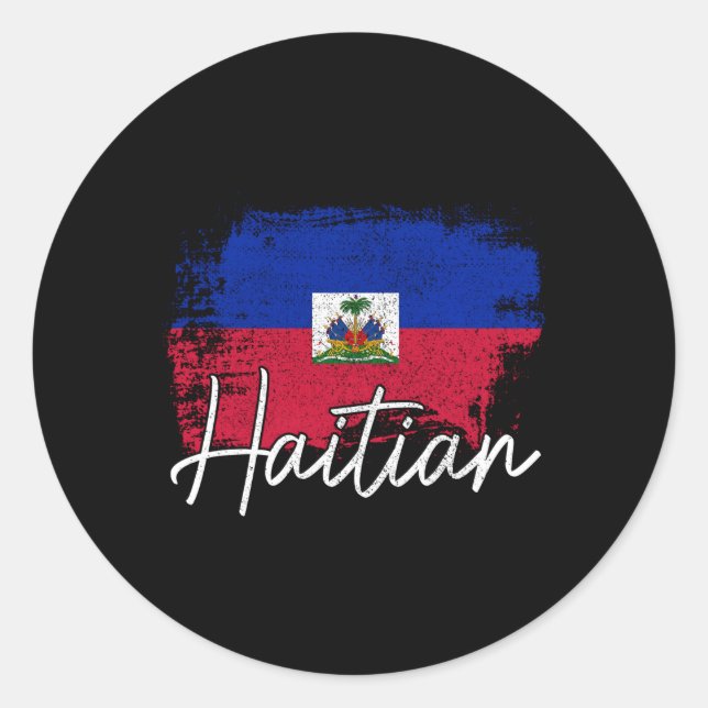 Haitianische Flagge - Roots Runder Aufkleber (Vorderseite)