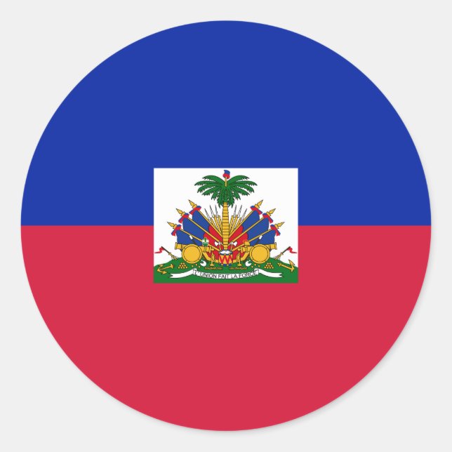 Haitianische Flagge Runder Aufkleber (Vorderseite)
