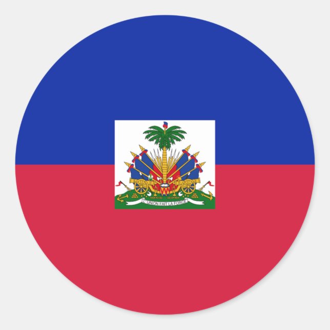Haitianische Flagge Runder Aufkleber (Vorderseite)