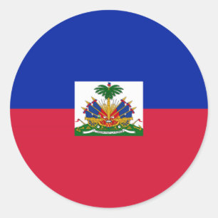 Haitianische Flagge Runder Aufkleber