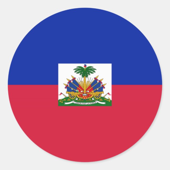 Haitianische Flagge Runder Aufkleber (Vorderseite)